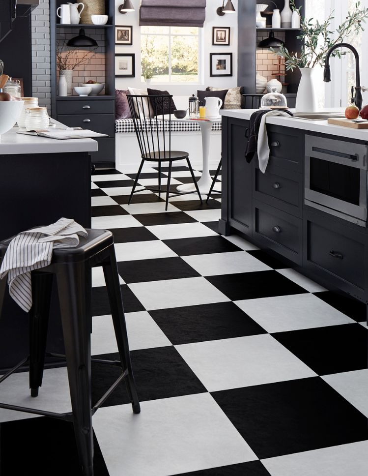 luxury vinyl tile floors in a Louisiana kitchen