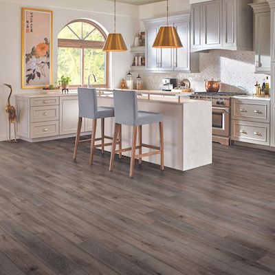 luxury vinyl plank floors in a LA kitchen